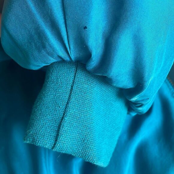 100% Silk Vtg 90s Bomber Jacket L - Picture 7 of 10